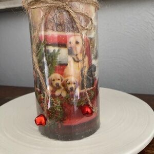 Decorative Candle with Dog Design